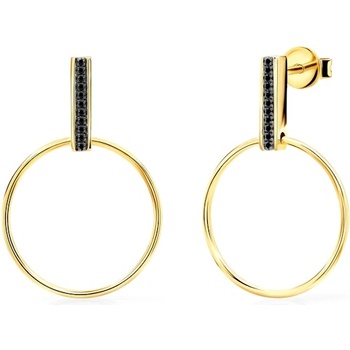 SAVICKI Обеци с халка złote, злато, черни диаманти