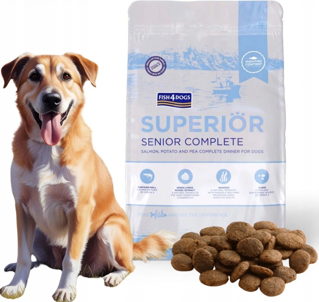 Fish4Dogs Superior Senior Weight Control Hundefutter – 12 Kg, Mit Lachs, Kartoffel & Erbsen, Getreidefrei