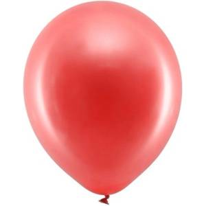 Party Deco Латексови Балони Металик, Червено 30см (rb30m-007)