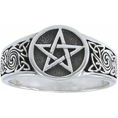 Fantasy Šperky MAGICKÝ PRSTEN pentagram stříbro P3350