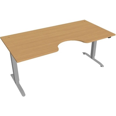 Hobis Office Pro psací stůl Motion MS ERGO 2 Šířka: 180 cm, Barva desky: buk, Barva kovu: šedá RAL 9006 Šířka 120-180 cm / 27 barevných variant