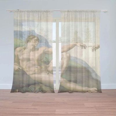 Sablio Záclony Stvorenie Adama - Michelangelo Buonarroti: 2ks 150x250cm