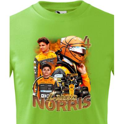Dětské tričko F1 Lando Norris Jablková zelenáCanvas Dětské tričko Bezvatriko.cz 2851