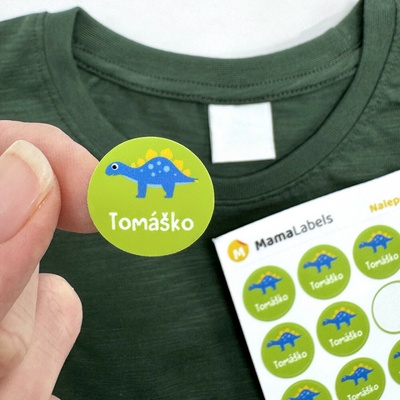 Menovky na oblečenie do školy a škôlky Dinosaurus 48 ks