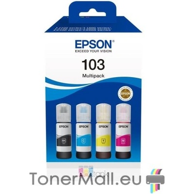 Epson Комплект 4 бутилки с мастило EPSON 103 EcoTank Cyan, Yellow, Magenta, Black
