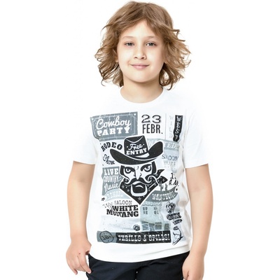Winkiki Kids Wear Chlapecké tričko Cowboy Party - bílá