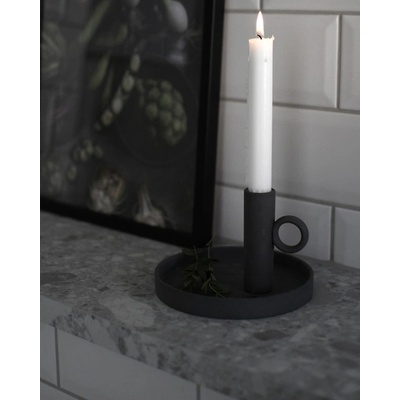 Keramický svícen Linde Black 16 cm Storefactory Scandinavia