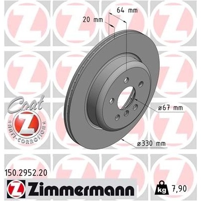 ZIMMERMANN Brzdový kotúč 150295220