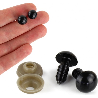 Bezpečnostní oči - Ø 5 - 10 mm - černé - 1 pár Bezpečnostní oči černé: 10 mm