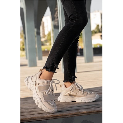 Moda Trend Дамски спортни обувки - Бежови #361440 (361440_Бежов)