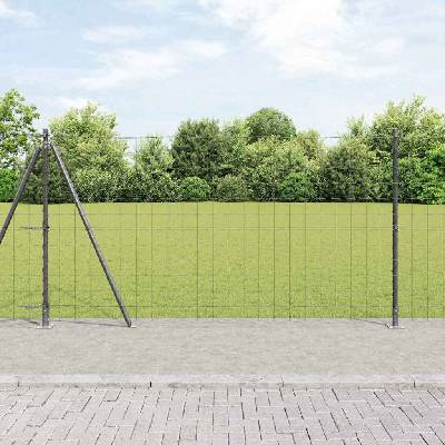 OMAXI Evropský plot s betonovou základnou 10 x 1,2 m Šedá Síťovina 242815