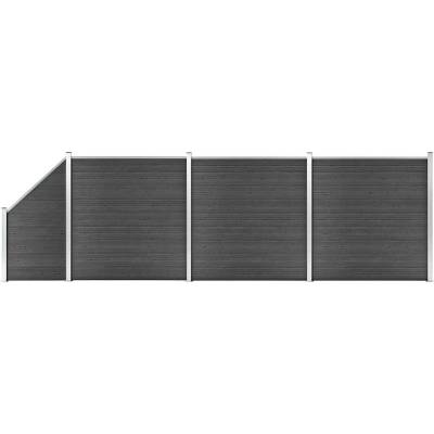 vidaXL Set plotového dílce WPC 619 x (105–186) cm černý
