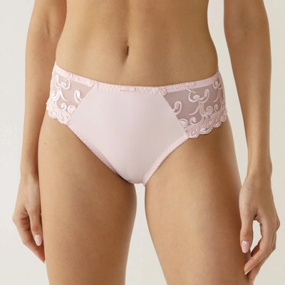 Blancheporte Klasické nohavičky Sienne zn. Confidence Lingerie® z mikrovlákna a vyšívaného tylu súprava 2 ks biela pudrová