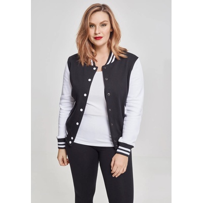 Urban Classics Дамско яке в черно и бяло от Urban Classics Ladies 2-tone College Sweatjacket UB-TB218-00050 - Черен, размер 4XL