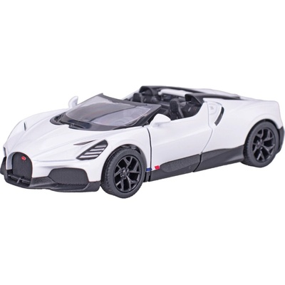Kinsmart Bugatti Mistral 13cmkov zpětný chod Barva: Bílá 1:36