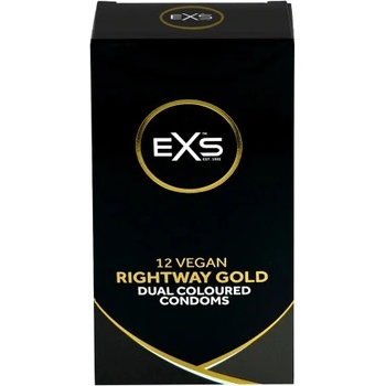 EXS Condoms 12 бр. Двуцветни презервативи EXS Rightway Gold