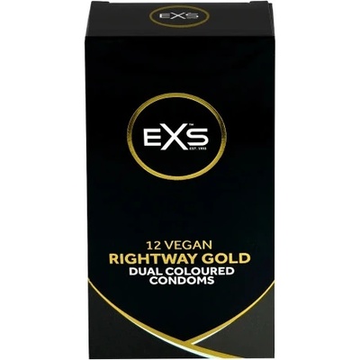 EXS Condoms 12 бр. Двуцветни презервативи EXS Rightway Gold