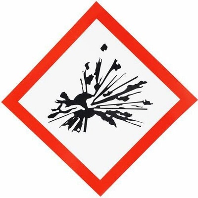 Výstražná CLP tabulka Manutan Expert - Nebezpečí výbuchu, samolepicí, 120 x 120 mm