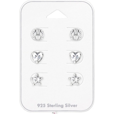 Mabell set dámských stříbrných náušnic NEYLAN CZ221A4S35244C45