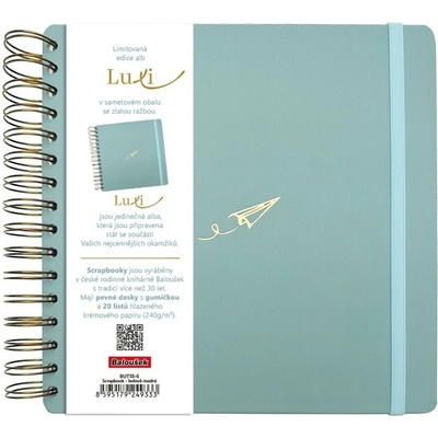 Scrapbook LUXI 210x210mm, 240g/20listů, lamino, ledově Modrá
