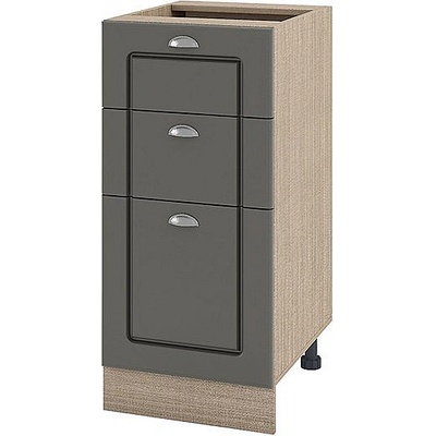 ИРИМ Долен кухненски шкаф с три чекмеджета Сити МФ-Цимент мат-06-77 40 см ляв