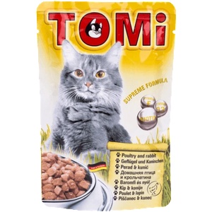 TOMI пауч за котка с пиле и заек - 0.1кг