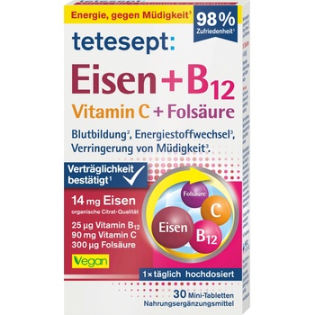 tetesept Желязо + b12 + c + фолиева киселина - 30 таблетки