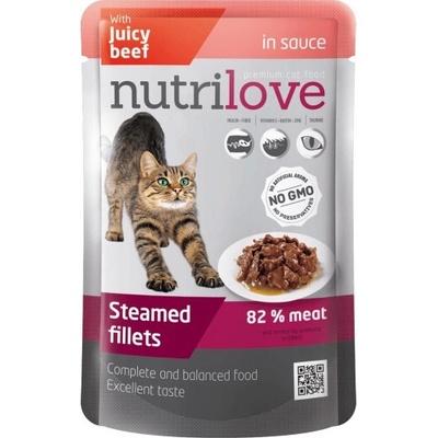Nutrilove Dusené filetky so šťavnatým hovädzím v omáčke 85 g