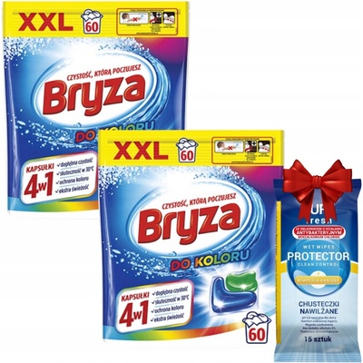 Bryza Color 4v1 prací kapsle 2 x 60 PD + Dárek
