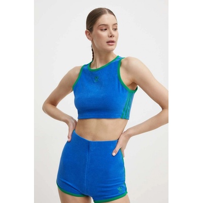 Top adidas Originals Terry Crop Tank dámský JH0620 modrá