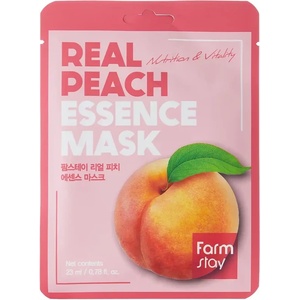 Farmstay Real Peach Essence Mask - Освежаваща текстилна маска с екстракт от праскова 1бр/23мл