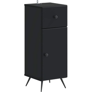 vidaXL Шкаф за баня BREDA Черно 30 x 31 x 80 см Инженерна дървесина (897486)