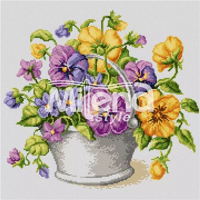 Milena Style Букет Виолетки конци Ariadna 1: 1