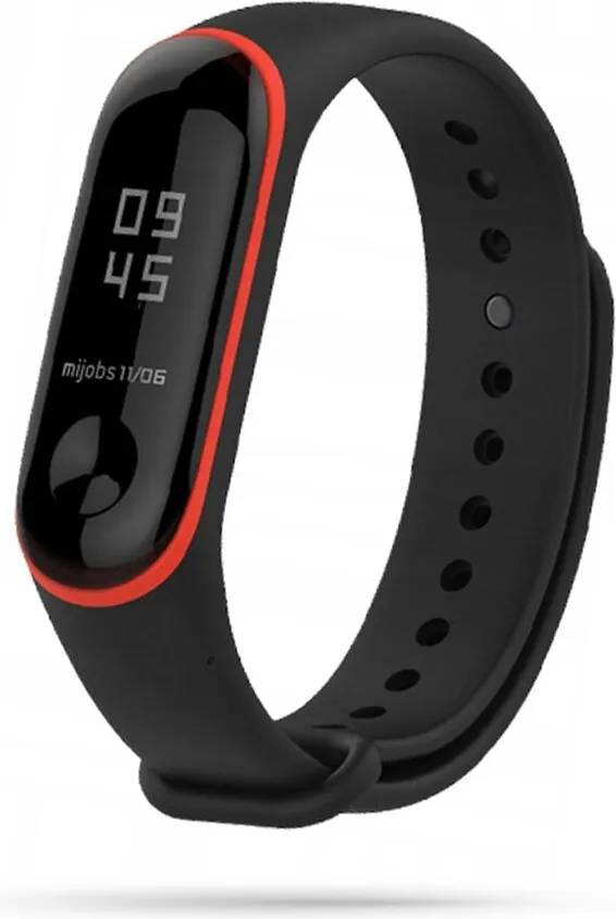 Tech-Protect Силиконова каишка за XIAOMI MI BAND 3/4 от Tech-Protect Smooth - черно / червена ( 5906735414134 )