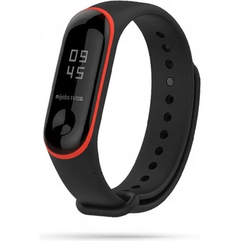 Tech-Protect Силиконова каишка за XIAOMI MI BAND 3/4 от Tech-Protect Smooth - черно / червена ( 5906735414134 )