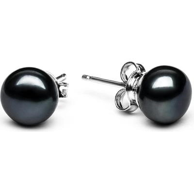 Gaura Pearls stříbrné s černou perlou Hayley I stříbro EFB08-N/B černá