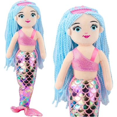 LeanToys mořská panna s holografickým ocasem růžovo-modrá LEAN Toys 48 cm