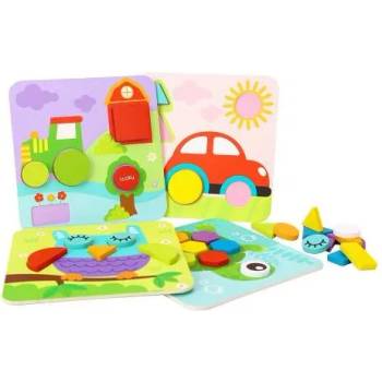 Tooky Toy Дървен пъзел 4 в 1 Tooky Toy (107779)