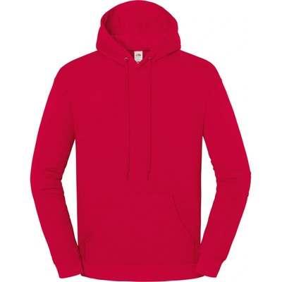 Fruit of the Loom mikina Iconic 250 Hooded Sweat red