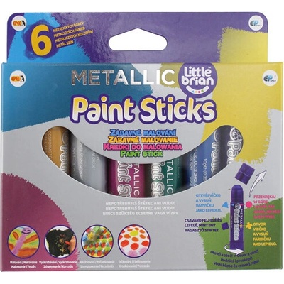 Little Brian Paint Sticks metalické farby 6 ks