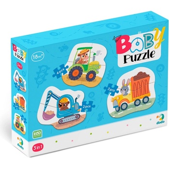 dodo Бебешки пъзел DoDo 3 в 1 - Транспорт (300392)