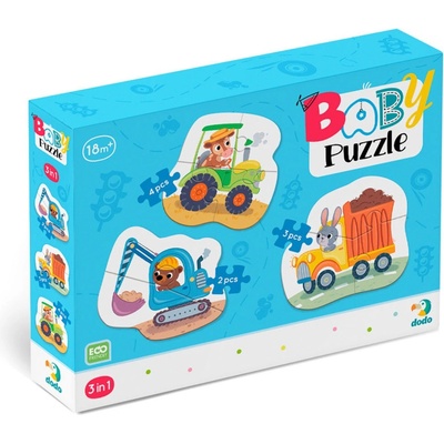 dodo Бебешки пъзел DoDo 3 в 1 - Транспорт (300392)