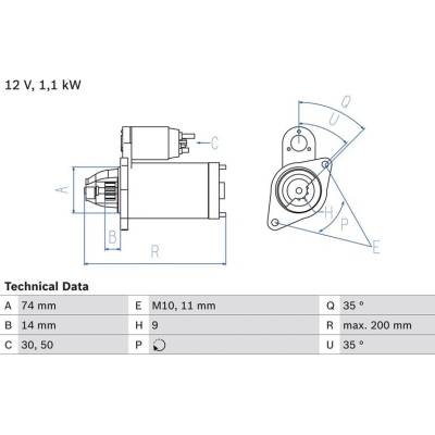 BOSCH 0 986 021 560 Startér (0986021560)