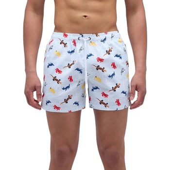 Sundek Бански гащета Sundek Funky animal print elastic waist swimming shorts - White (White)