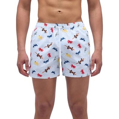Sundek Бански гащета Sundek Funky animal print elastic waist swimming shorts - White (White)
