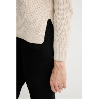 JOOP! Пуловер с вълна Joop! в бежово от лека материя с ниско поло 30048456 (30048456)