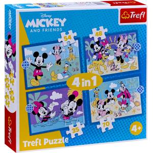Trefl Пъзел Trefl 4 в 1 - Забавни случки с Мики Маус (34669) - baby