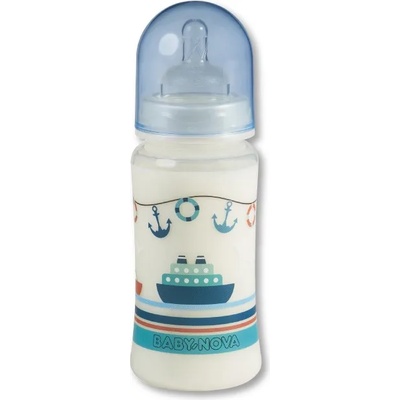 Baby-Nova Пластмасово шише с широко гърло Baby Nova PР - 300 ml, Лодка (48002)