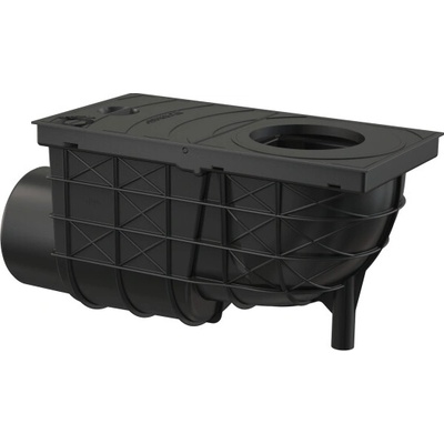 Alcadrain univerzální lapač střešních splavenin 300x155/110mm boční černý - AGV3