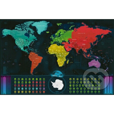 GLOW svítící mapa světa - svítí ve tmě